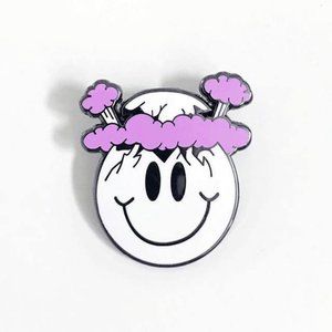 Strike Gently Enamel Pin - Nuke Smiley